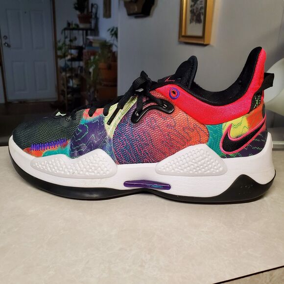 Nike PG 5 Paul George Basketball Sneakers Multi Color Mens size 8.5 - Picture 4 of 8